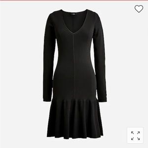 J.Crew ruffle-hem sweater dress in black